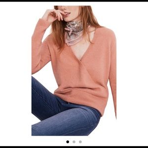 Madewell Faux Wrap Pullover Sweater